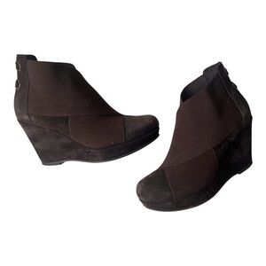 Browns Velour 175 Bis Marron Wedge Boots EU 37